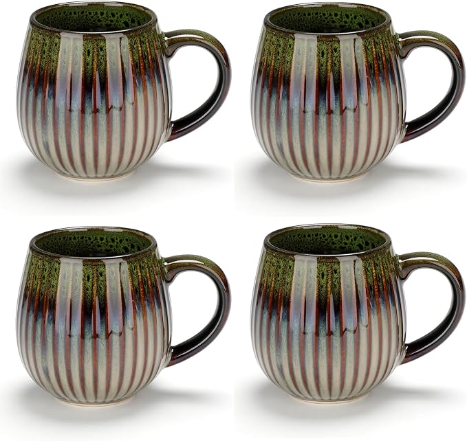 CosyCorner Ceramic Coffee Mugs Set, 17 oz Large Coffee Cups for Home and Office, Ceramic Cup for Coffee & Tea（B×4 pcs）