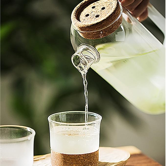 Water Pitcher Creative Glass Pitcher Heat-Resistant High Borosilicate Glass Carafe with Handle for Milk, Juice and Homemade Beverages Iced Tea Pitcher (Size : CH)