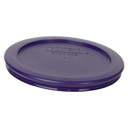 Pyrex 7200 2 Cup Glass Bowls & 7200-PC Plum Purple Food Storage Replacement Lids (4-Pack) - Made in USA
