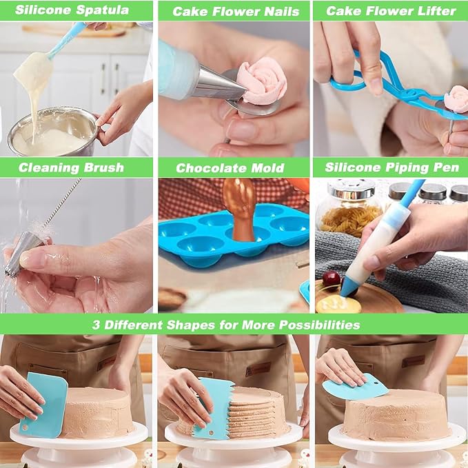 Suuker Cake Decorating Tools Supplies Kit, 236 Pieces | Baking Accessories with Storage Case, Frosting Piping Kit, 36 Numbered Piping Tips, Piping Bags and Tips Set