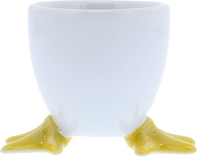BIA Cordon Bleu White Chicken Footed Egg Cup with Yellow Feet, Set of 4