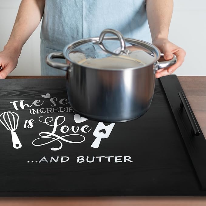 Spiareal Noodle Board Gas Stove Top Cover with Handles Noodle Board Stove Top Cover Farmhouse House Mother's Day Housewarming Gifts for Electric Stovetop Gas Burners Sink Covers(Classic Style)
