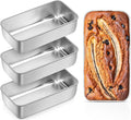 Leonyo Non-Toxic 9x5IN Stainless Steel Loaf Pan for Baking Bread, 4 Pack | Metal Sandwich Bread Loaf Pans, Bread Pan Tins for Homemade Meatloaf Cakes Brownies Lasagnas, Dishwasher Oven Safe
