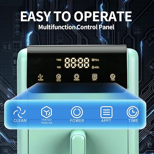 Countertop Ice Cube Maker, 24 Square Ice Cubes in 10-15 Mins, 3 Ice Modes, Self-Cleaning Portable Ice Machine with Touch Control & Timer, 50lbs/Day, Perfect for Home Kitchen Office