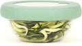 Food Huggers Replacement Lids for Glass Storage Containers Silicone & Glass Lids that Don’t Crack | Fits Most Round Container Brands & Bowls | 100% Plastic Free | 1 Lid (Small), Gradual Green