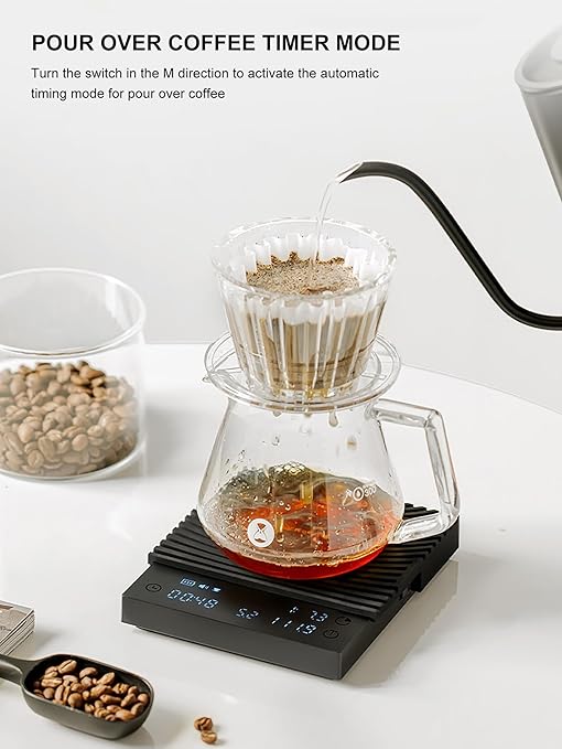 TIMEMORE Black Mirror Basic 3 Coffee Scale with Timer - Ultra Thin Digital Kitchen Scale, 0.1g Precision for Espresso, Pour Over, Baking & Cooking (Basic 3)