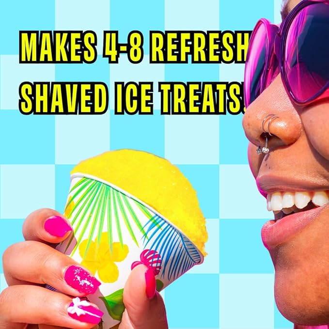 Hawaiian Shaved Ice Banana Syrup - Nut Soy Dairy Free - Flavor Fluffy & Crunchy Snow Cones - Shelf Stable - Makes 8 Servings - 16 ounces