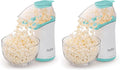 Presto 04869 Poplite Hot Air Popcorn Popper - Built-In Measuring Cup + Melts Butter, Easy to Clean, Built-In Cord Wrap, 18 Cups, Aqua/White (Pack of 2)
