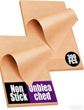 300PCS Unbleached Parchment Paper Sheets for Baking 12x16 Inches, Non-Stick and Non-Toxic Pre-cut Parchment Sheets for Oven, Cooking, Grilling, Air Fryer and Steaming - Fit for Half Sheet Pans, Brown