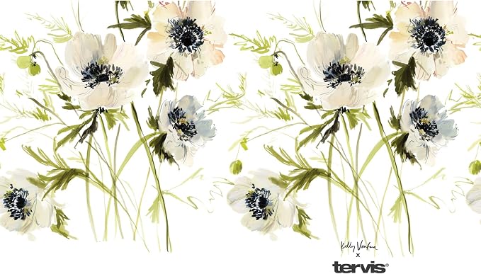 Tervis Kelly Ventura Floral Vista Crystal Collection White Wildflower Made in USA Double Walled Insulated Tumbler Travel Cup Keeps Drinks Cold & Hot, 16oz, White Wildflower