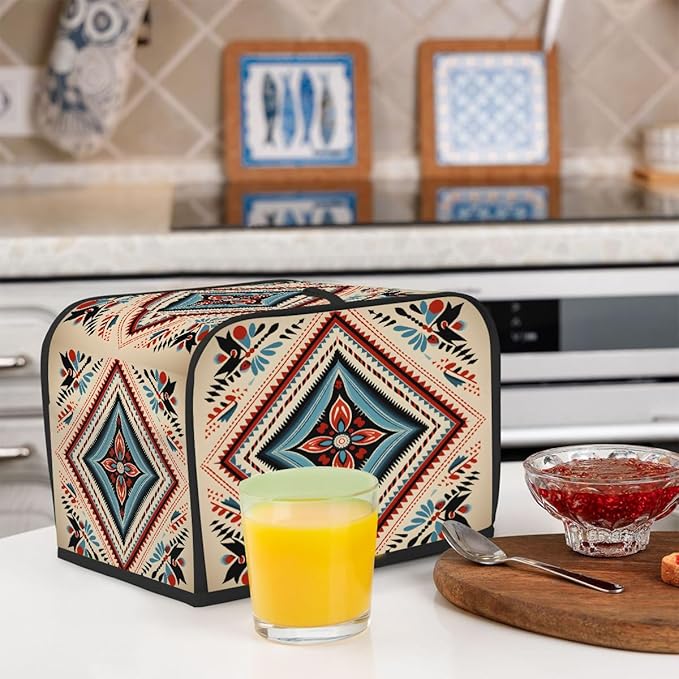 Bohemian Ethnic Aztec Western 2 Slice Toaster Cover Dust And Fingerprint Bread Maker Cover Bakeware Protector Washable Appliance Covers Kitchen Accessories For Home Kitchen Women Gift