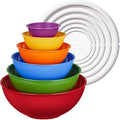 Greentainer Plastic Mixing Bowls with Lids Set for Kitchen, 6 Set Nesting Bowls for Mixing, Baking, Prepping, Cooking and Serving Food, Mixing Bowls Dishwasher, Microwave Safe
