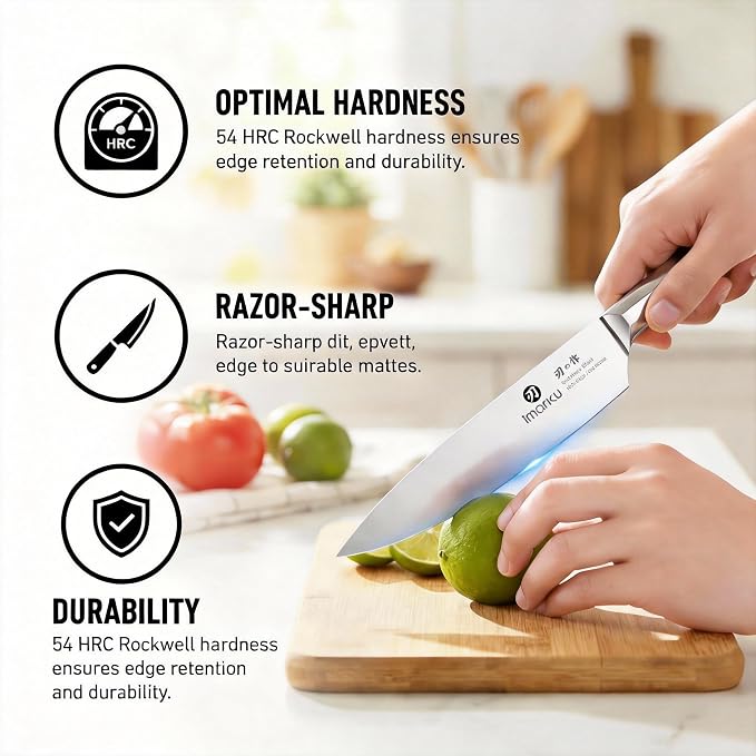imarku Knife Set, 16 PCS High Carbon Japanese Stainless Steel Knife Sets for Kitchen with Block, Ultra Sharp Kitchen Knife Set with Sharpener Chef Knife Sets, Dishwasher Safe, Best Gifts