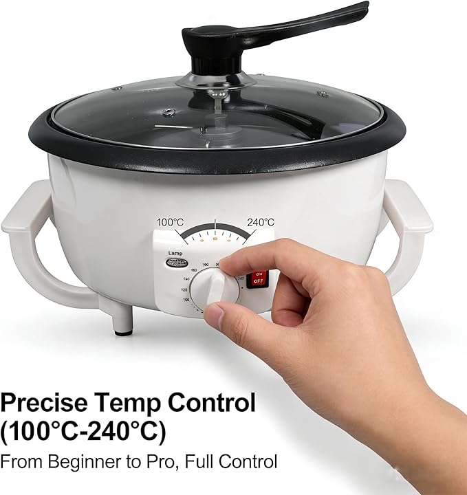 Home Coffee Bean Roaster Machine for Beginner Electric Nut Peanut Cashew Chestnuts Roasting Machine 1.6lb Capacity