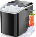 Hexago Countertop Ice Maker, 6-Min Fast Ice Machine with 2 Sizes Bullet Ice, Self-Cleaning Portable Ice Maker with Handle, 26.5 lbs/24H, Quiet Ice Maker for Home, Office, RV & Party
