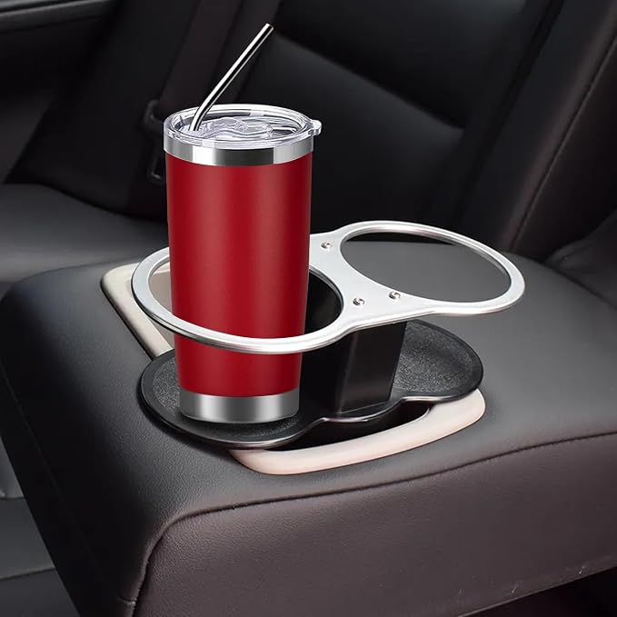 20oz insulted tumblers stainless steel cup Tumbler Bulk with push Lid, and metal straw powder coated coffee cup for cold and hot drinking (48, red)