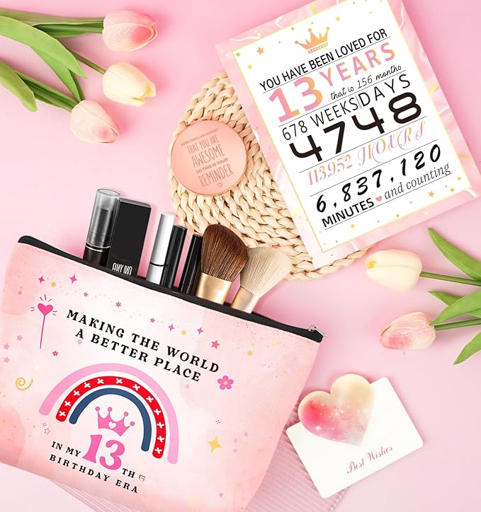 13 Year Old Girl Gifts, 13th Birthday Gifts for Girls Birthday Gifts for 13 Year Old Girl, Gift Ideas for Teen, Daughter, Niece, Granddaughter, Official Teenager 13th Birthday Decorations for Her