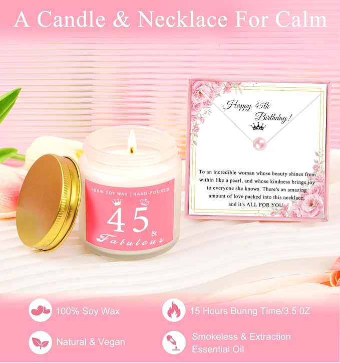 45th Birthday Gifts For Women, Happy 45th Birthday Gifts For Her Mom Sister Wife Best Friend Turning 45, Unique Gift For 45 Year Old Woman Birthday, Funny Birthday Decorations Gift Ideas
