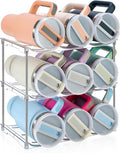 Sbosbo Water Bottle Organizer for Stanley 40 oz Tumbler, Stackable Tumbler Storage, 3 Pack Water Bottle Organizer for Cabinet, Pantry Kitchen Storage & Organization for Stanley Cup - Hold 9 Bottles