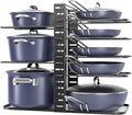 ORDORA Pots and Pans Organizer Under Cabinet 14.55" Height, Adjustable 8-Tier Pot Organizers inside Cabinet, Kitchen Organizers and Storage Fit 6-11 inch Lightweight Cookware