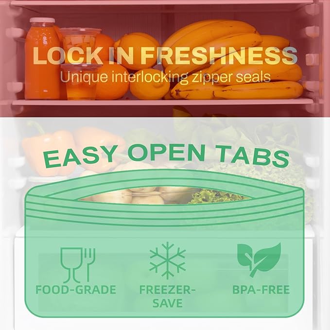 BEIDOU-PAC Compostable Sandwich Food Storage Freezer Bags, 80 Count | 2 Mil | 6.5 IN x 5.8 IN, Freshness Easy Open Biodegradable Eco-Friendly Reclosable Compost Zip Bags