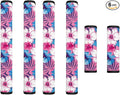 Fridge Door Handle Covers Set of 6 Kitchen Appliance Decor Handles Glove Anti-Slip Protectors Independence Day Refrigerator Decor for Summer, Hawaii Flower Tropical Hibiscus Floral Pink