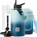DYSANKY Insulated Water Bottle with Portable Carrier Bag for Outdoor 64 oz