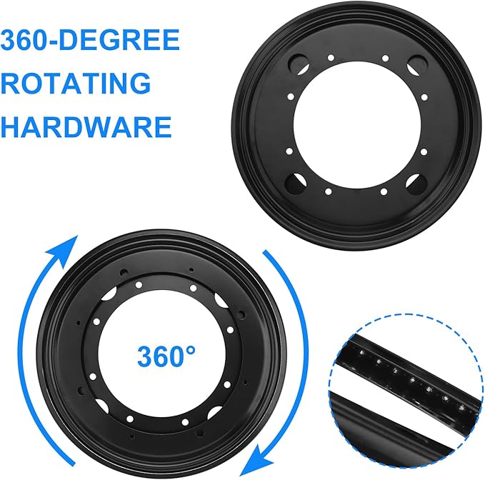 6 PCS 9 Inch Black Lazy Susan Turntable Bearing Plate, Lazy Susan Bearings Base, Lazy Susan Hardware, Easy Installation, Solid Metal Construction, for Home and Industrial, by GENHAKON