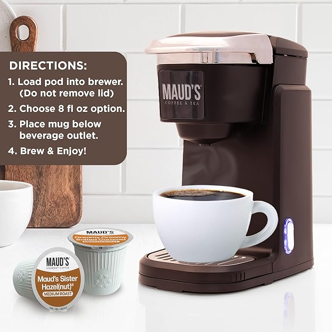 Maud's Salted Caramel, Sweet Hazelnut & Cinnamon Roll Flavored Pods Bundle, 54 ct, Medium Roast Flavored Coffee in Single Serve Pods – 100% Arabica Coffee, Compatible with Keurig K Cups Maker