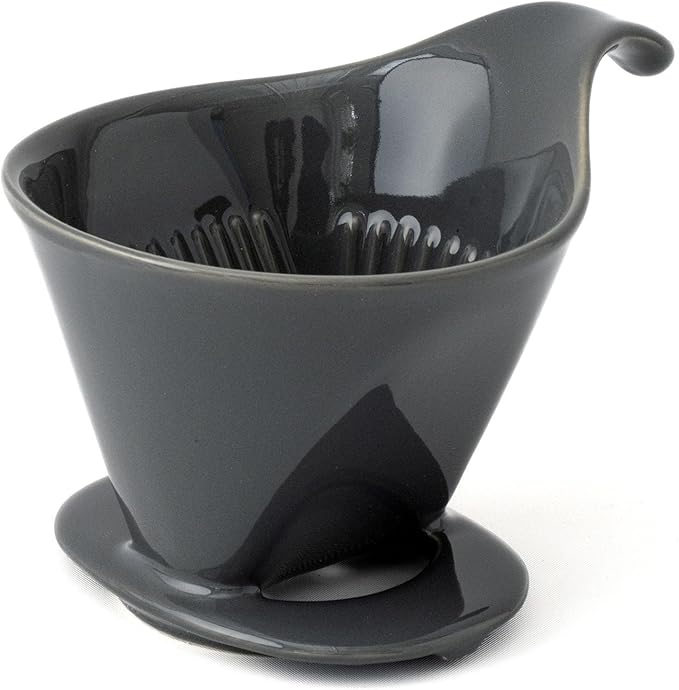Zero Japan - Bee House Pour Over Coffee Dripper - Lead-Free & Cadmium-Free Ceramic Coffee Maker with Elegant Peek Hole, Drip Cone Brewer Coffee Gifts, Brewing Accessories - Steel Gray, Standard Size