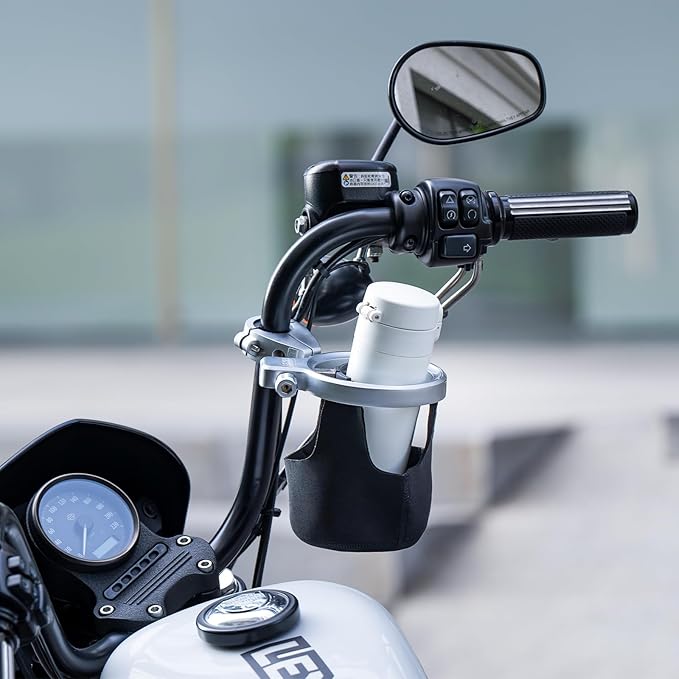 LEXIN C4 Extra Large Motorcycle Cup Holder for Harley Davidson, Max 32oz Drink Holder with 360° Ball Swivel, Aluminum Clamp for 7/8"-1 1/4" Handlebar/Bumper/Pole Mount, Apply for ATV, UTV, Boat, More