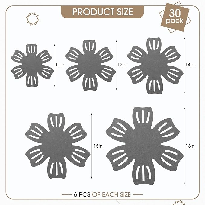 Nuogo 30 Pieces Pan Pot Protectors for Stacking 5 Different Size Max 16" Felt Pan Liners Protector Pad Anti Slip for Protecting and Dividers Stacking Separators(Gray)