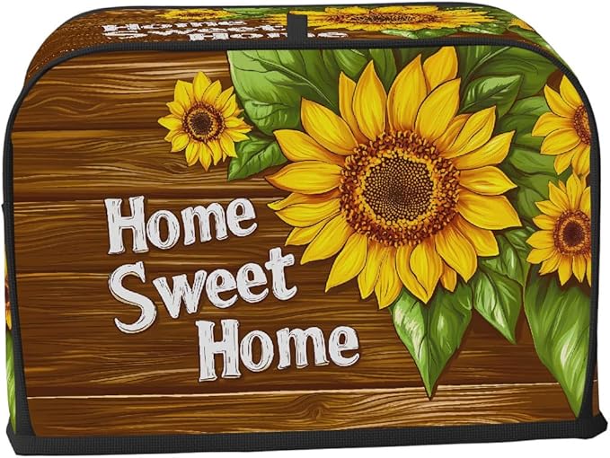 Flower Sunflower Painting Toaster Cover 2 Slice Dust and Fingerprint Protection Toaster Bread Maker Covers Washable Kitchen Small Appliance Covers for Kitchen Accessories Decor Bakeware Women Gift
