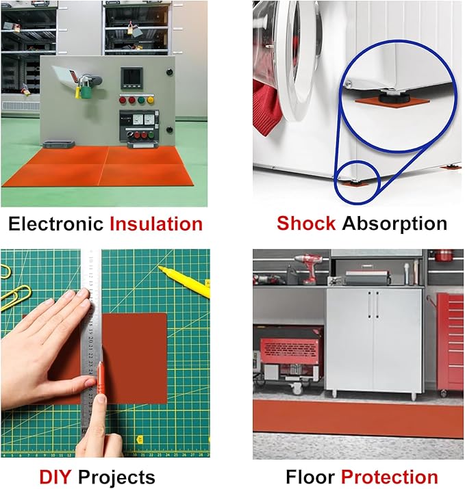 Red Silicone Rubber Sheet Silicone Mat Extra Large Mats for Crafts Jewelry Casting Resin Moulds DIY Gaskets and Seals 500x500x5mm