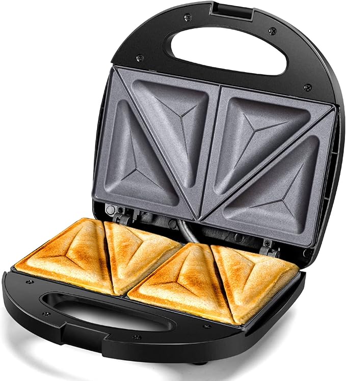 Aigostar Panini Press Grill Sandwich Maker with Non-Stick Double-Sided Heating Sandwich Press, Indicator Light, Locking Lid, Cool Touch Handle