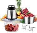 BUMET Electric food processor vegetable chopper 500W 2x8cup bowls 2 bi-layer 4 blades Small Food chopper ideal as Electric Meat grinder for home use,Mincing,chopping for kitchen aid,baby foot,pet food