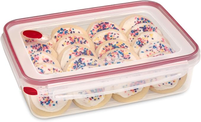Sterilite Ultra-Seal 16 Cup Rectangle, Airtight Food Storage Container, Latching Lid, Microwave and Dishwasher Safe, Clear with Blue Gasket, 8-Pack