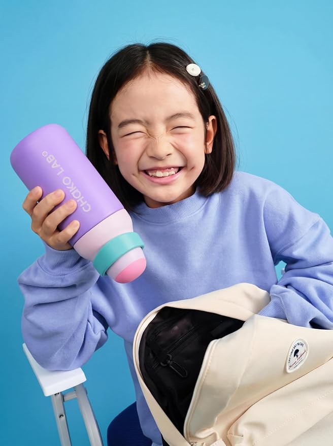 CHAKO LAB Insulated Stainless Steel Water Bottle, BPA-Free Sports Water Bottle,Spout and Straw,Leak Proof Locking Lid,Designed for Travel, School, and Sport,BPA Free,18 oz,Strawberry