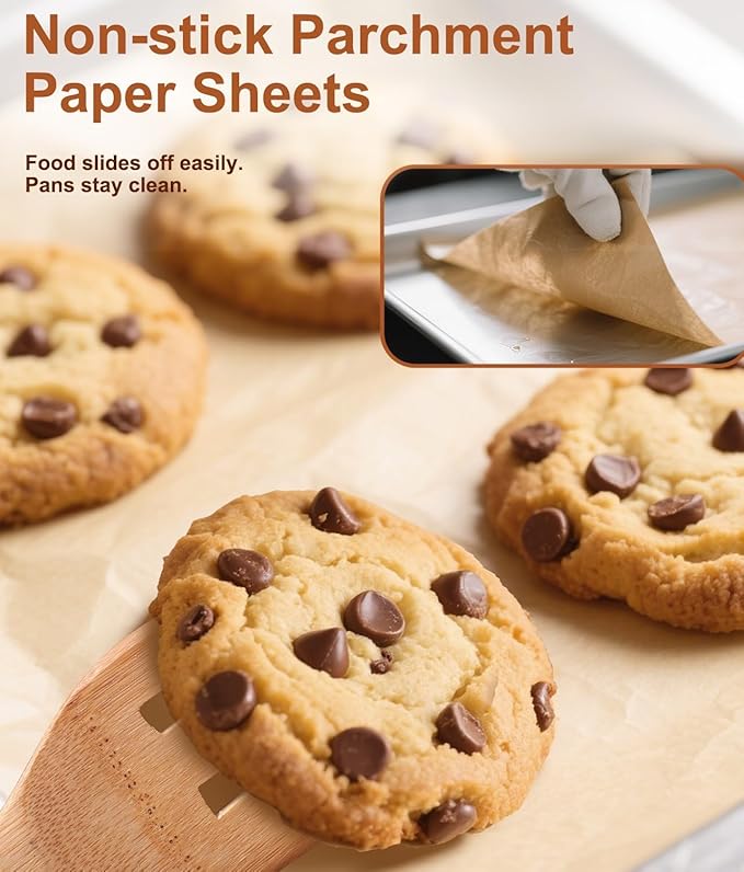 90 Pack Parchment Paper Baking Sheets, 12x16IN Precut Non-Stick Parchment Paper for Baking, Grilling, Air Fryer, Steaming-Unbleached Parchment Paper Liner for Bread Cup Cake Cookie And More