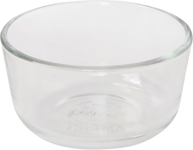 Pyrex 7200 2 Cup Glass Bowls & 7200-PC Poppy Red Food Storage Replacement Lids (6-Pack) - Made in the USA