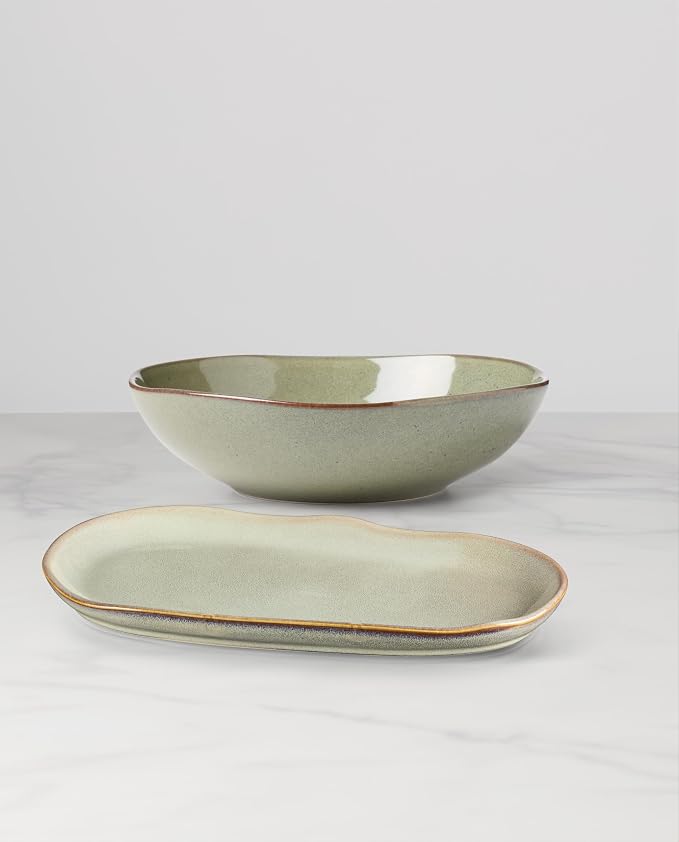Oneida 897206 Organic Shades 2-Piece Serving Set, Green