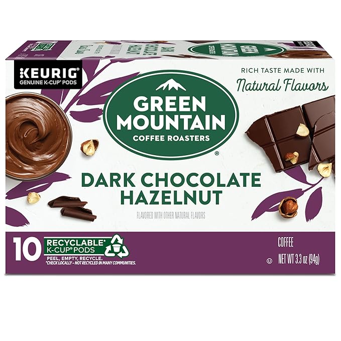 Green Mountain Coffee Roasters Dark Chocolate Hazelnut Coffee, Keurig Single Serve K-Cup Pods, 60 Count