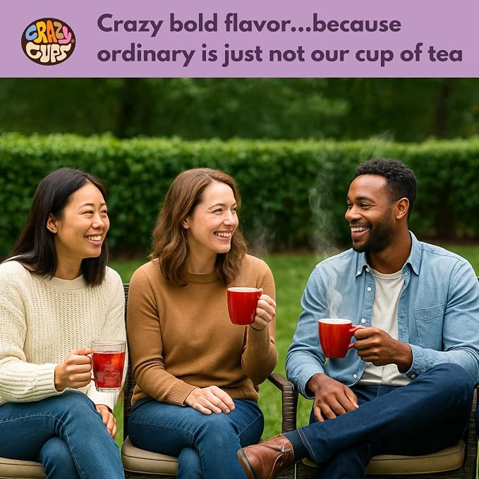 Crazy Cups Smooth Earl Grey Herbal Tea Pods, 22 Count | Caffeine Free, Kosher Certified Black Tea Blend with Licorice Root & Star Anise, K Cup Compatible, Bold Bergamot Flavor, Gluten Free, Vegan, Hot or Iced Tea