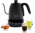 KRUPS Gooseneck Electric Kettle: 1L Stainless Steel, 1350W Fast Boiling, Boils 1 Cup in 80 Seconds, Temperature Control with 8 Presets, 60-Min Keep Warm, Precision Pour for Coffee and Tea
