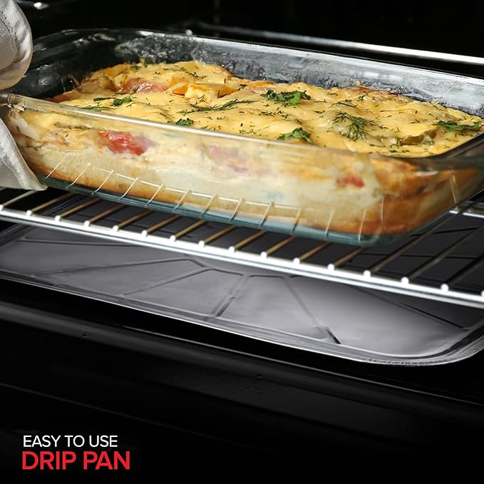 Disposable Foil Oven Liners (10 Pack) Oven Liners for Bottom of Electric Oven and Gas Oven - Reusable Oven Drip Pan Tray for Cooking and Baking - 18.5" x15.5”