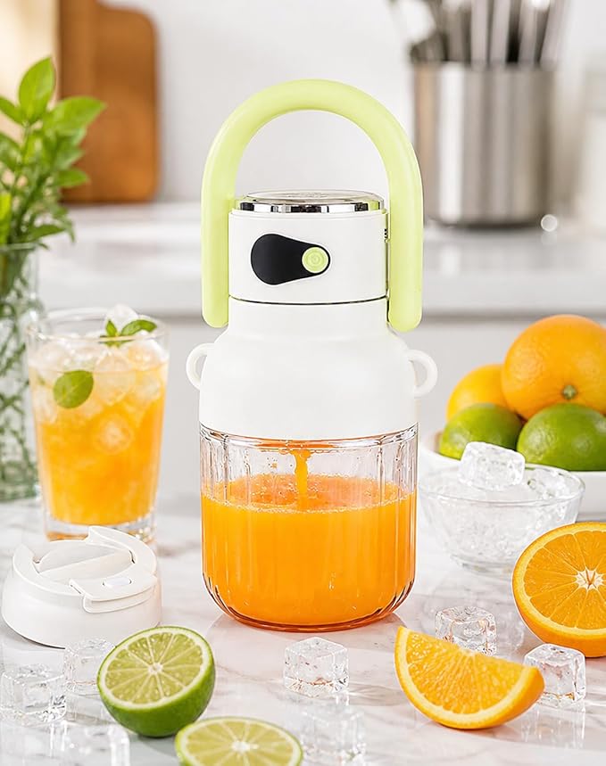 Portable Blender for Daily Smoothies - 33oz Large Capacity Personal Portable Blender, 38 Stainless Steel Blades for Ice & Frozen Fruit, USB-C Rechargeable with Smart LED Battery Monitor (Green)