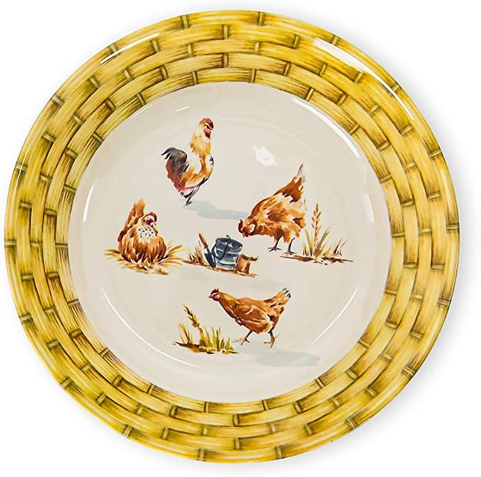 Tudor 16-Piece Premium Quality Round Porcelain Dinnerware Set, Service for 4 - Country Farmyard, See 10 Designs INSIDE!