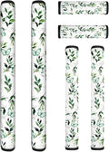 6 PCS Refrigerator Door Handle Covers, Anti-Slip Appliance Gloves for Ovens & Dishwashers, Green Butterfly Leaf