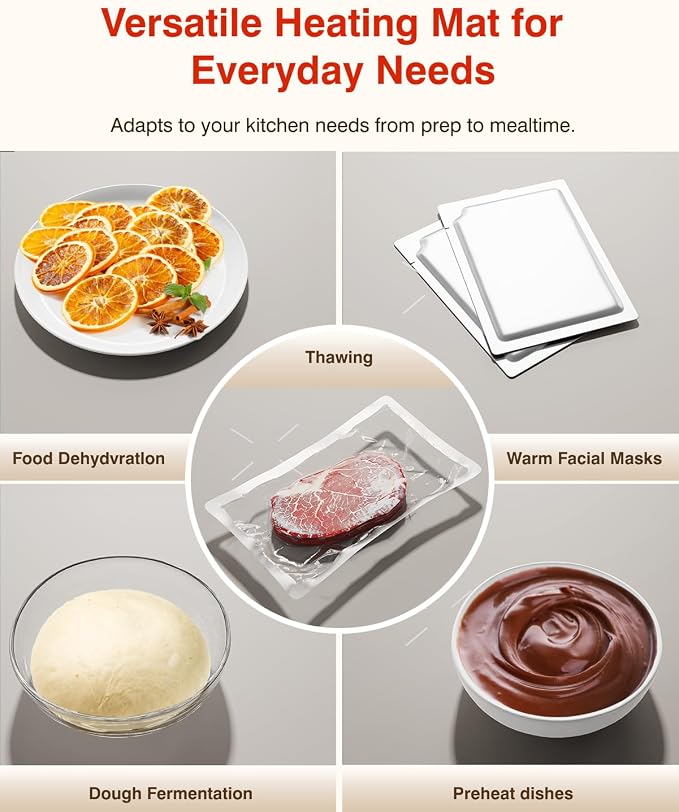 Warming Mat for Food (24"x16") - iTRUSOU 7-Level Electric Warming Tray with 400W High-Power, Timer 0–99H & Built-In Strap - Rollable Large Food Warming Mat for Parties & Buffet