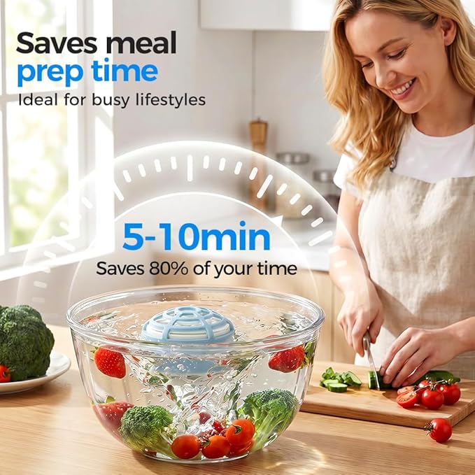 2-in-1 Fruit and Vegetable Washing Machine, 2026 Upgraded Upgraded Fruit Cleaner Device Waterproof, for Berries & Meat, with Titanium Electrolysis Purification for Home Kitchen (Green)